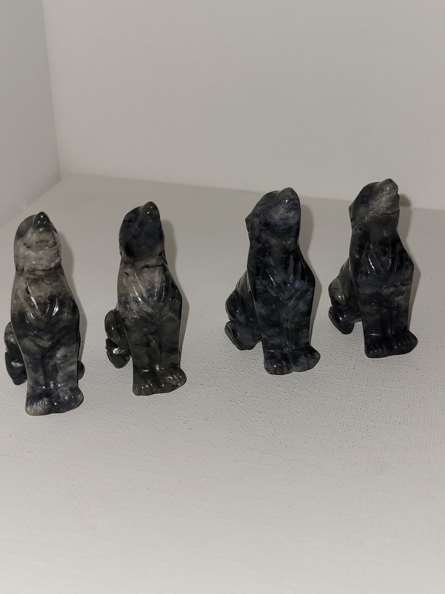 Small wolf carvings