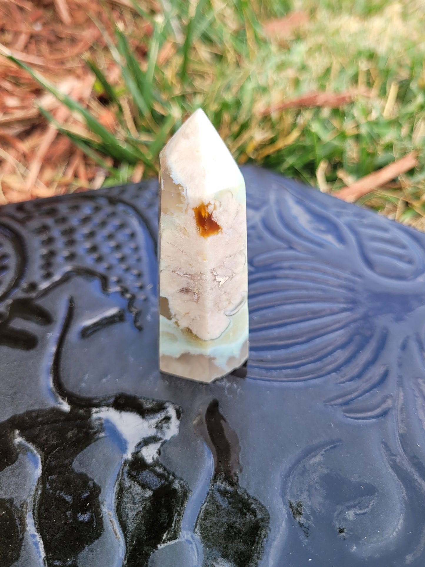 Small Blue Flower Agate towers