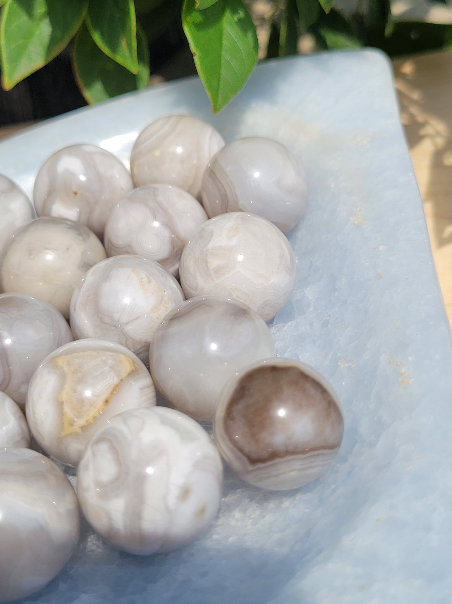 Small Grey Mexican Lace Agate Spheres