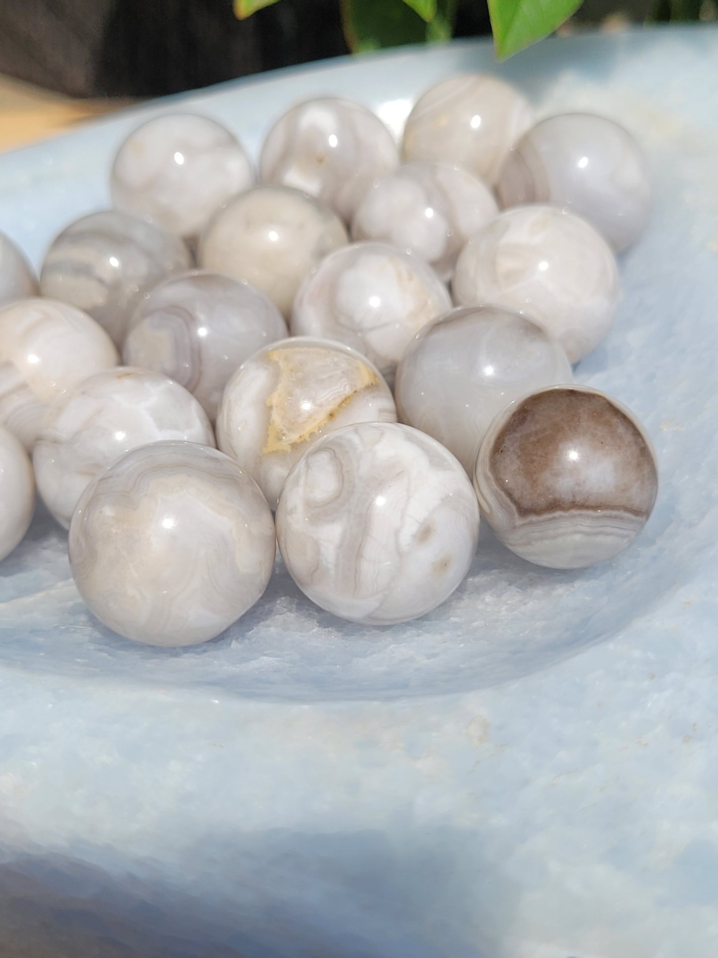 Small Grey Mexican Lace Agate Spheres