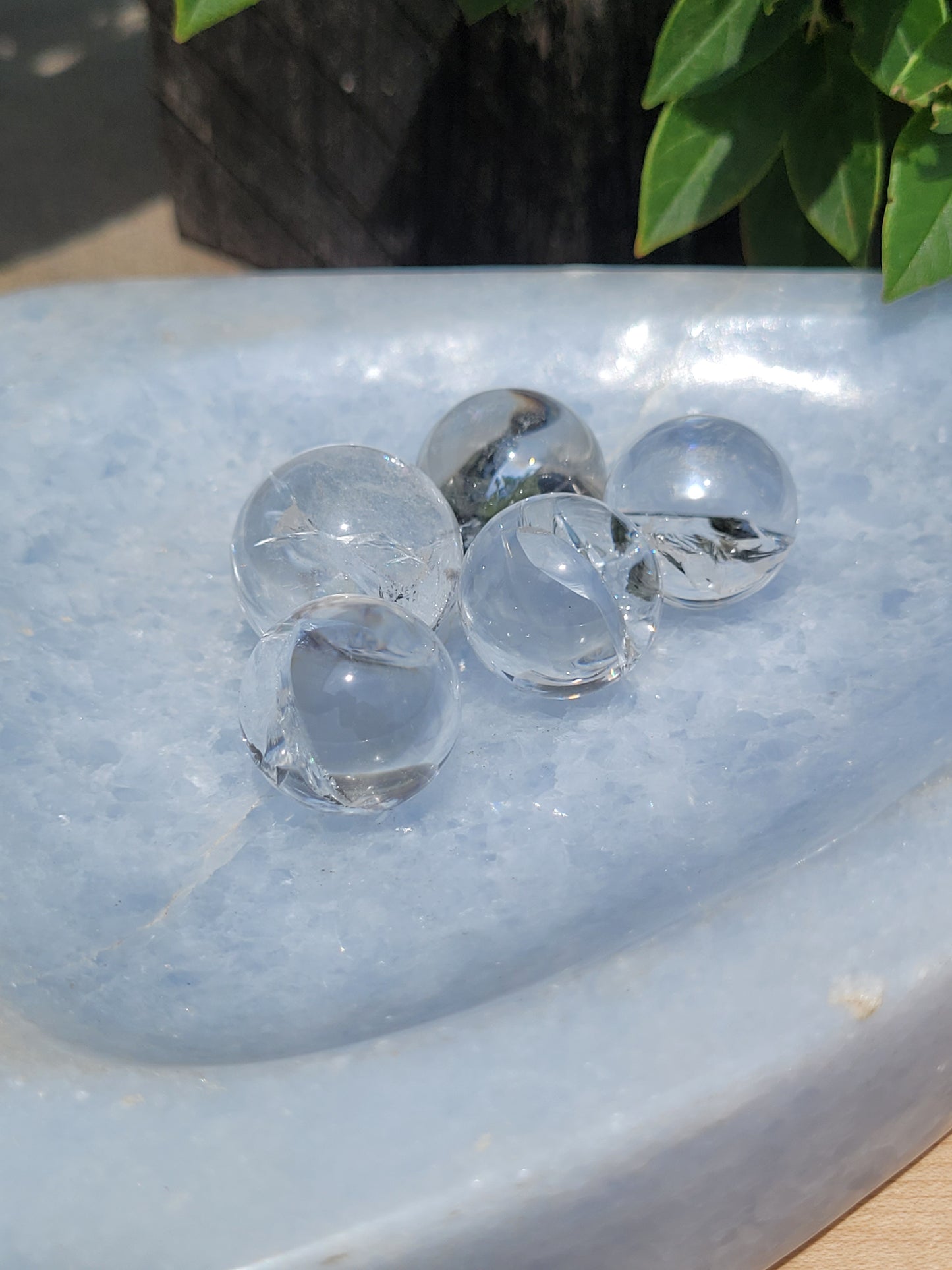 Crackle Clear Quartz spheres