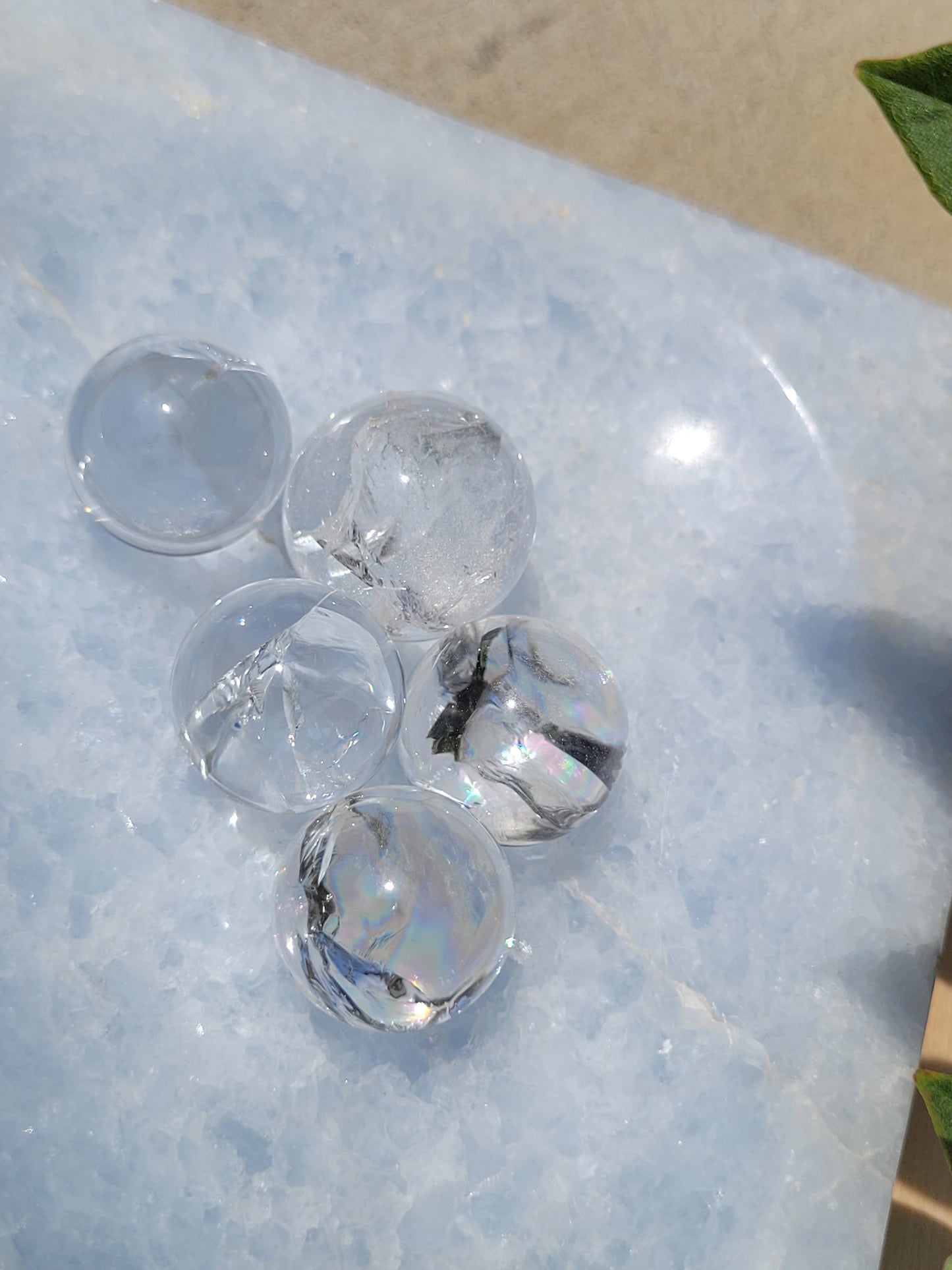 Crackle Clear Quartz spheres