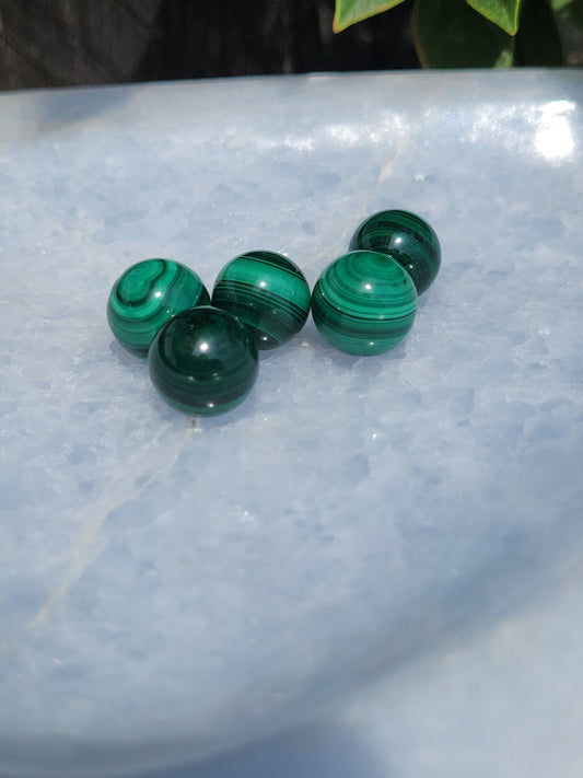 Mini Malachite spheres