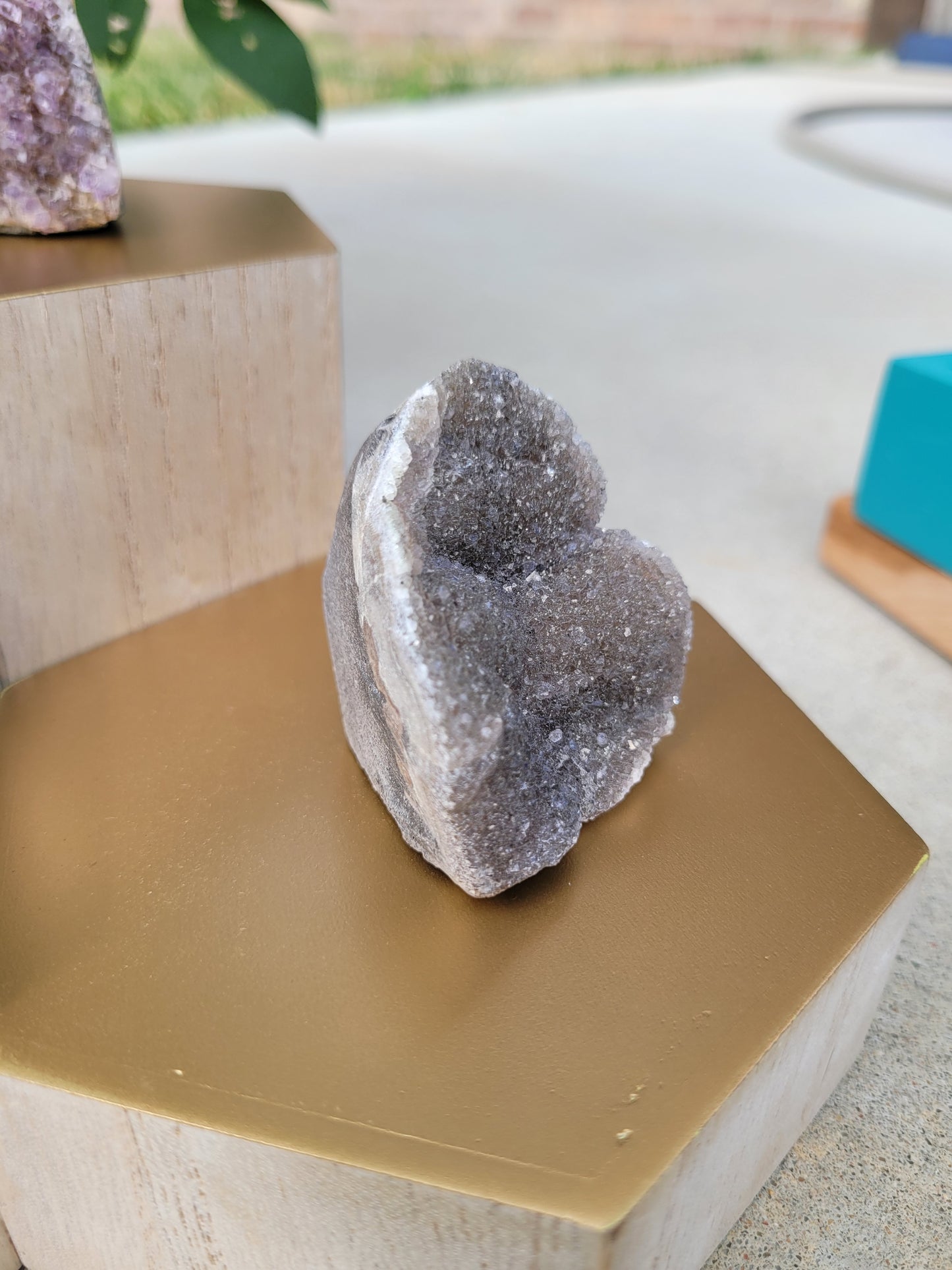 Chocolate Amethyst Cut Base Geode - Small