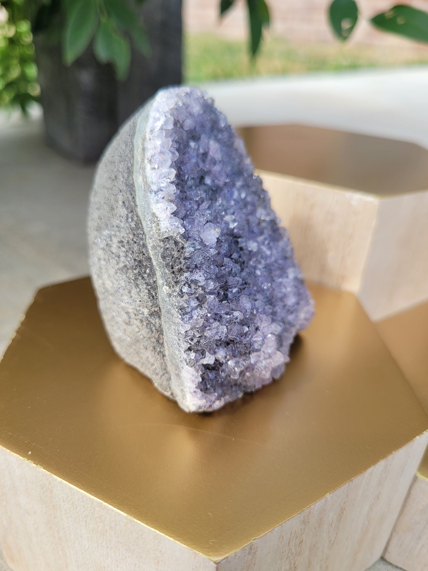 Small Light Purple Amethyst Cut Base Geode