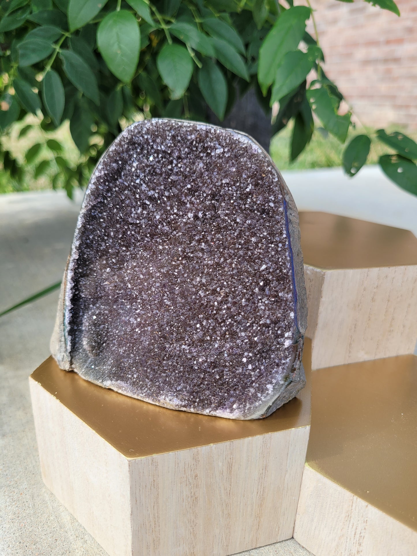 Large Black Amethyst Cut Base Geode