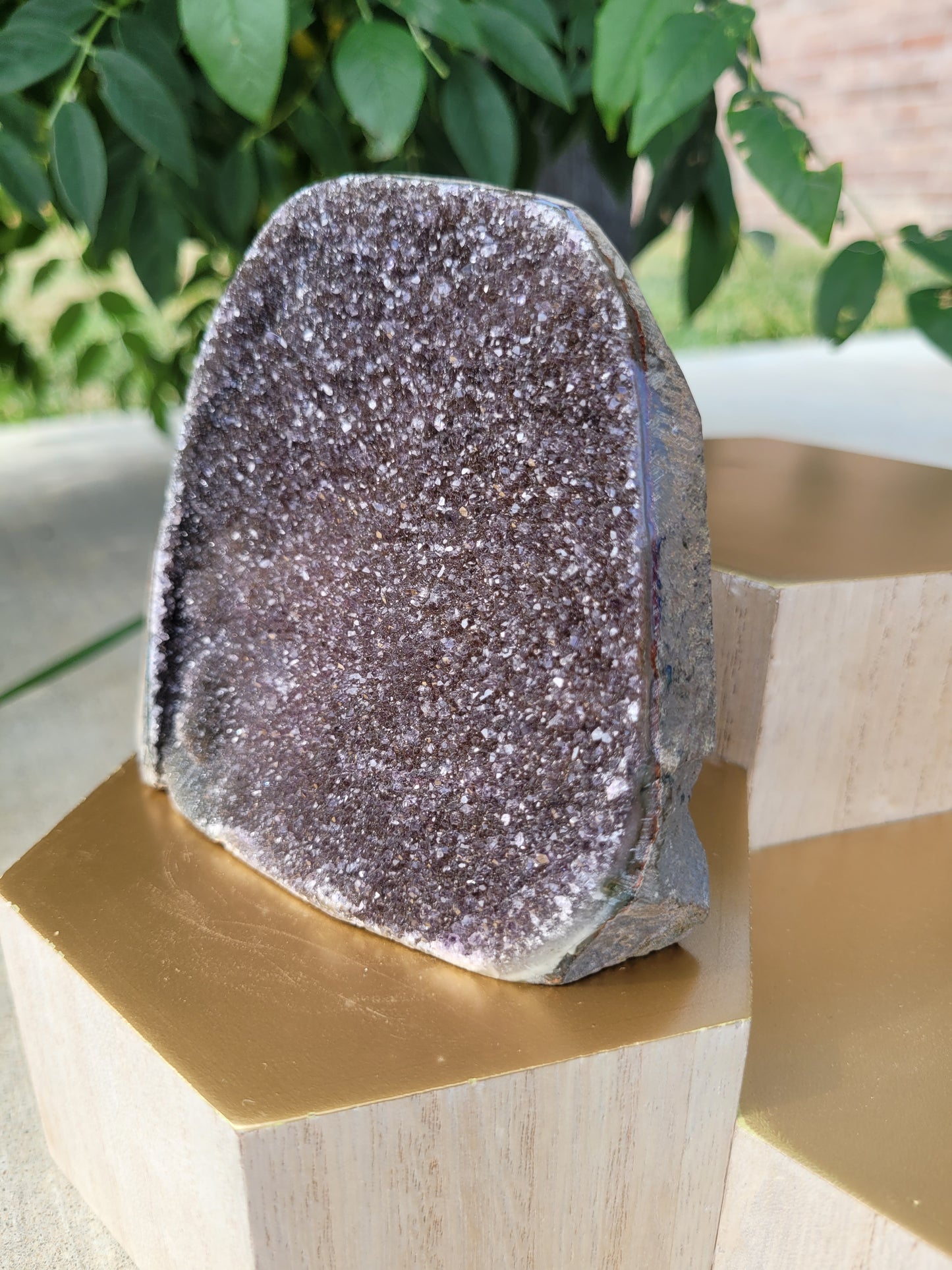 Large Black Amethyst Cut Base Geode