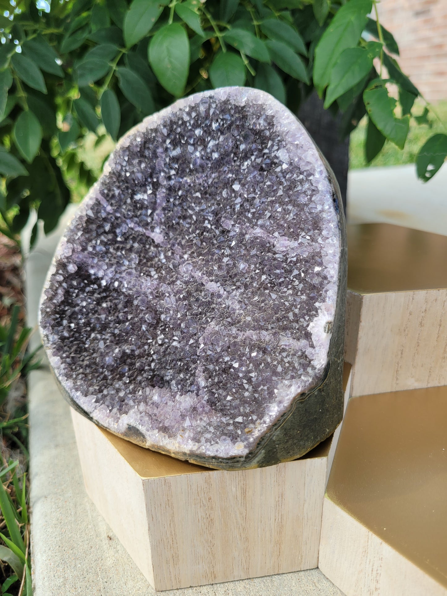 Dark Purple/Black Amethyst Cut Base Geode