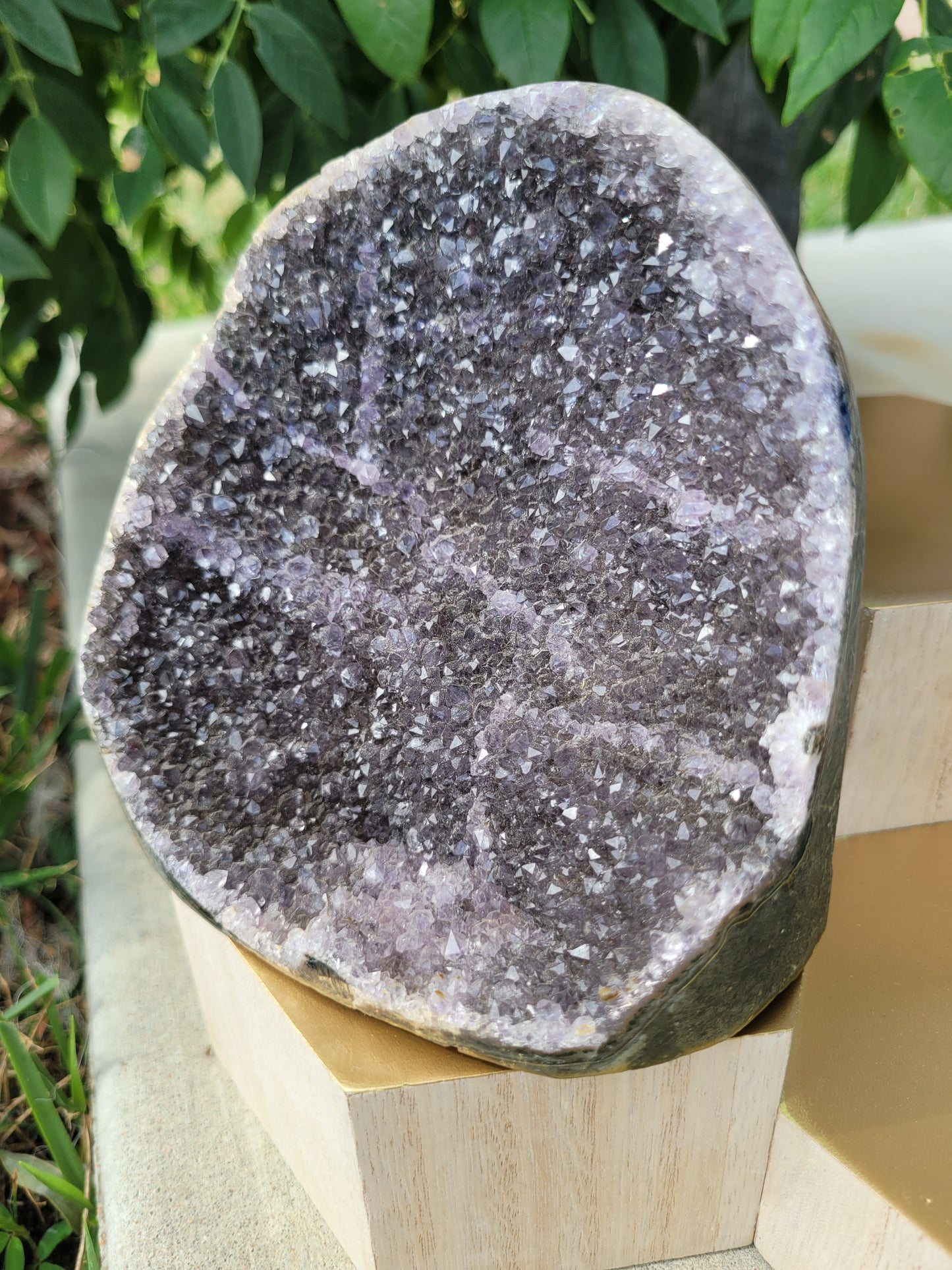 Dark Purple/Black Amethyst Cut Base Geode