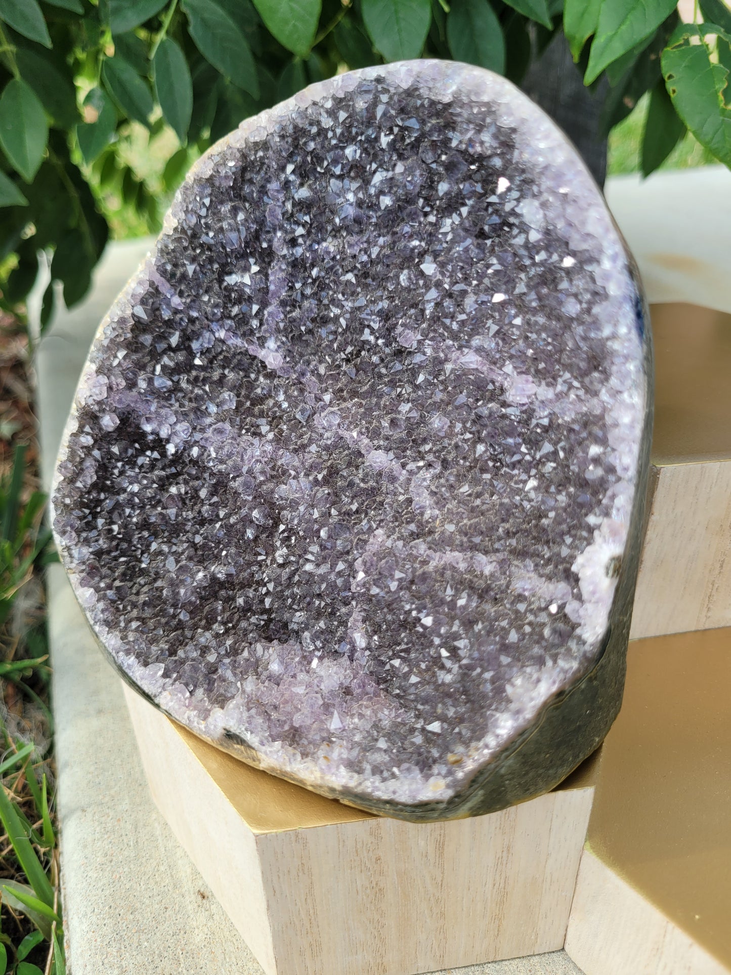 Dark Purple/Black Amethyst Cut Base Geode