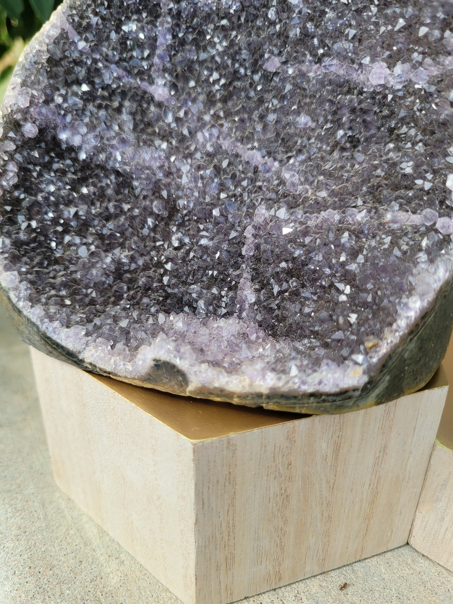 Dark Purple/Black Amethyst Cut Base Geode