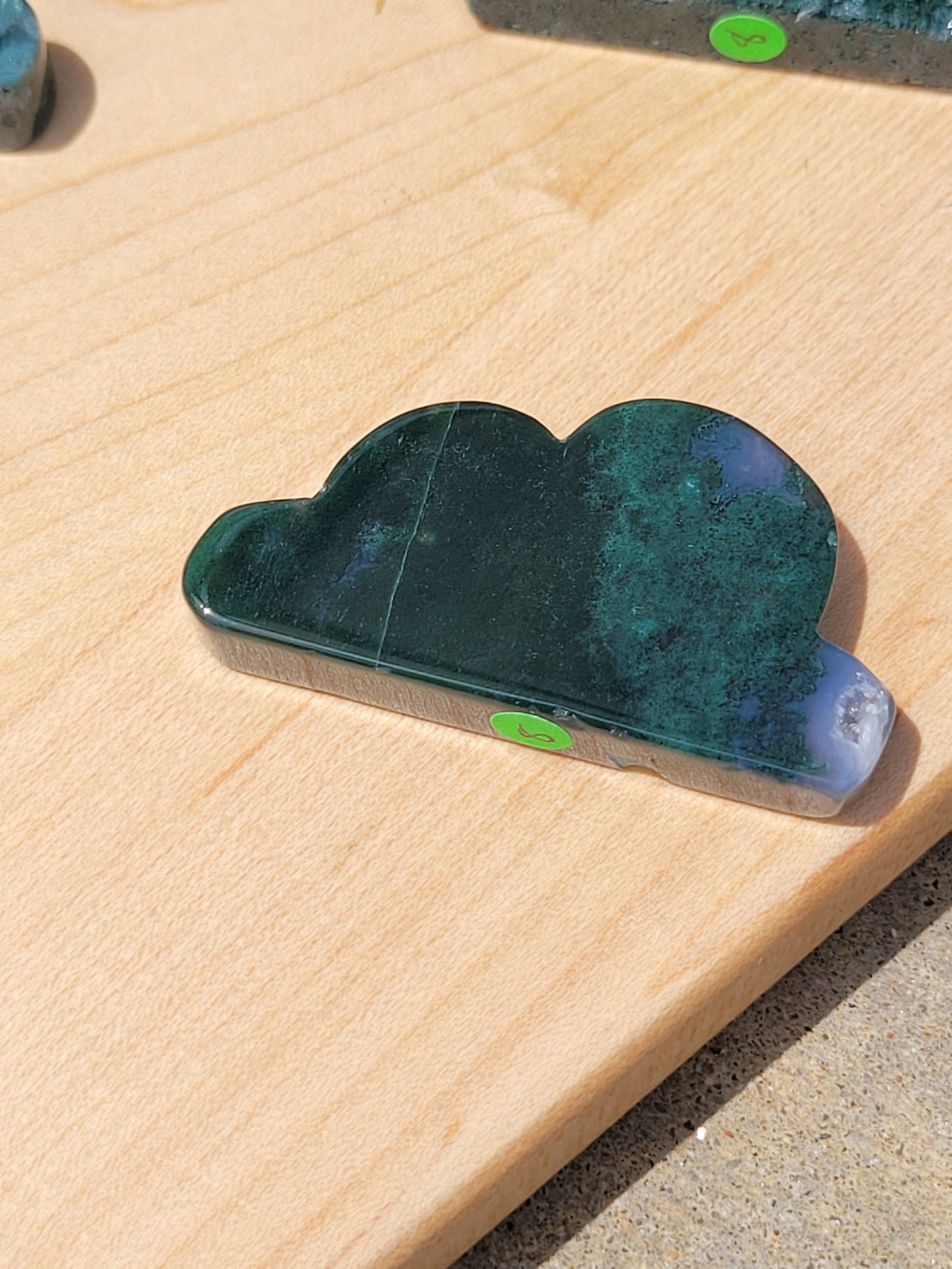 Moss Agate small cloud carvings