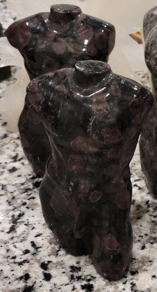 Garnet Arfvedsonite Male body carving