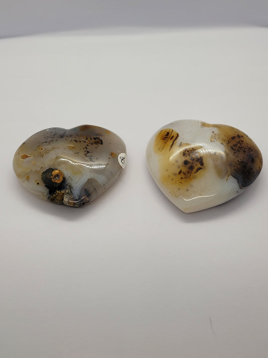 Large Dendritic Agate Hearts