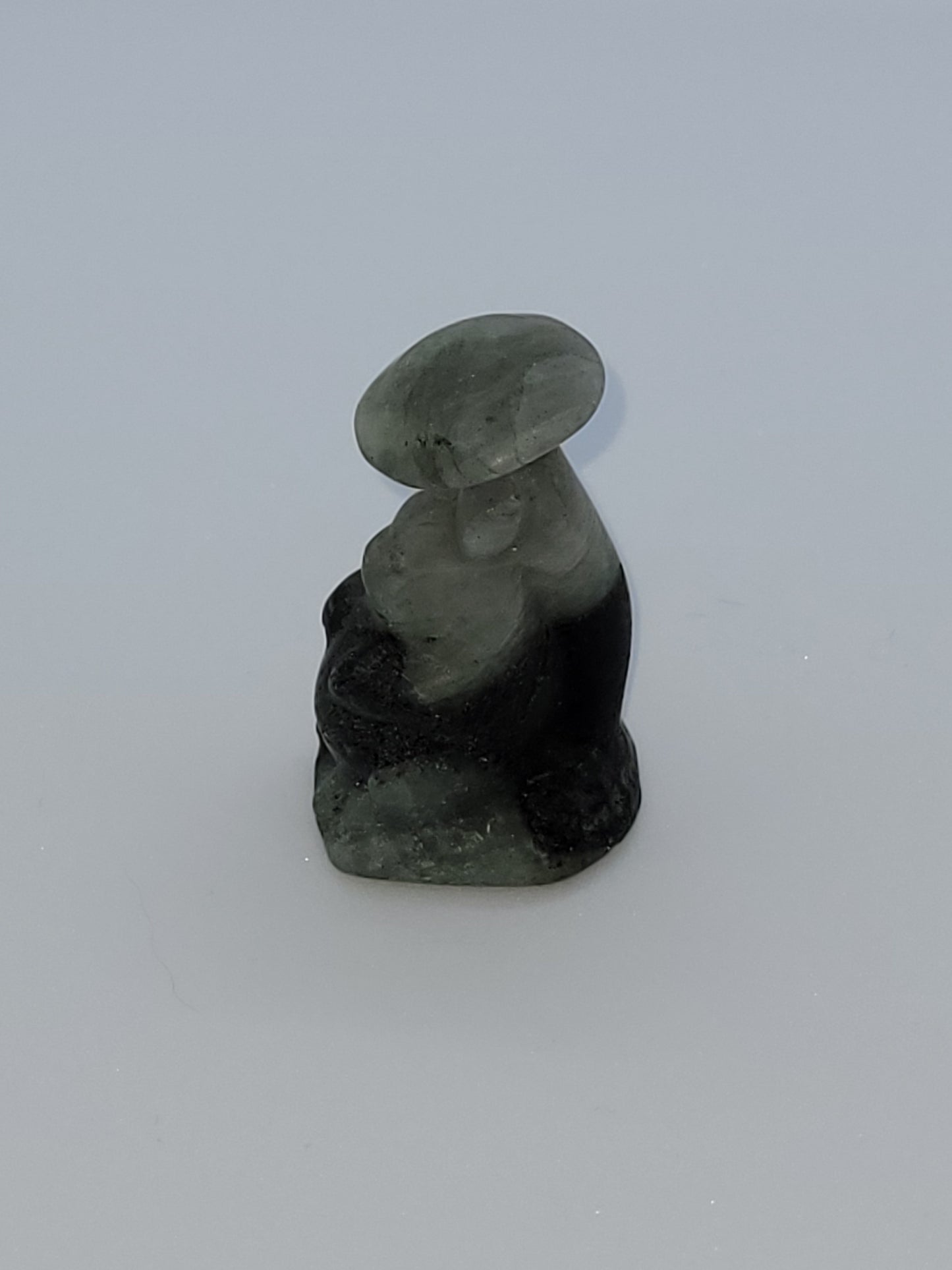 Labradorite Totoro On Mushroom Carving