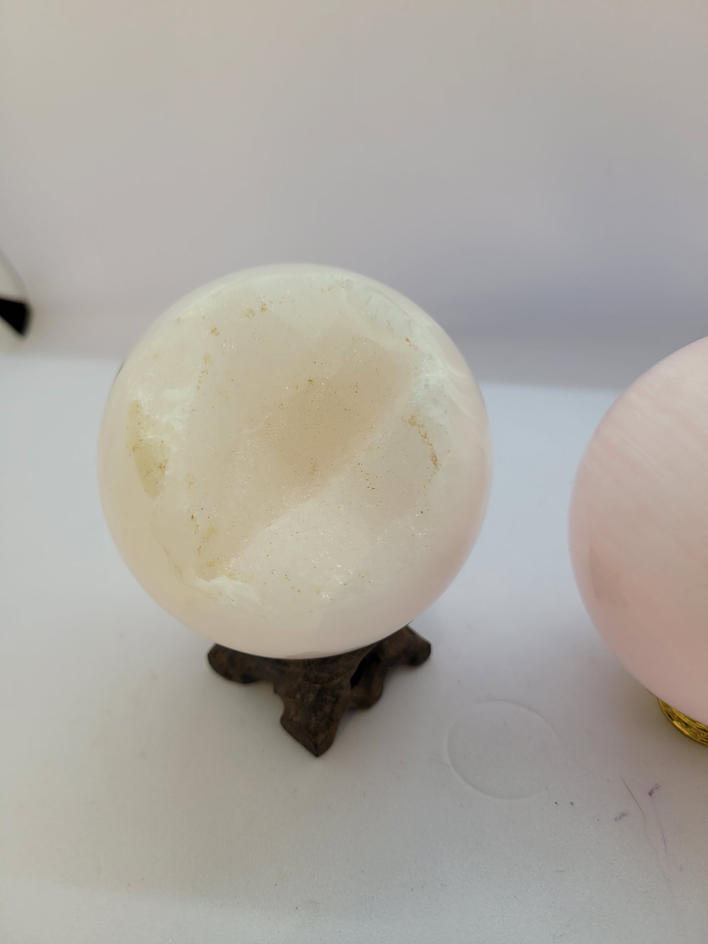 Pink Mangano Calcite Spheres