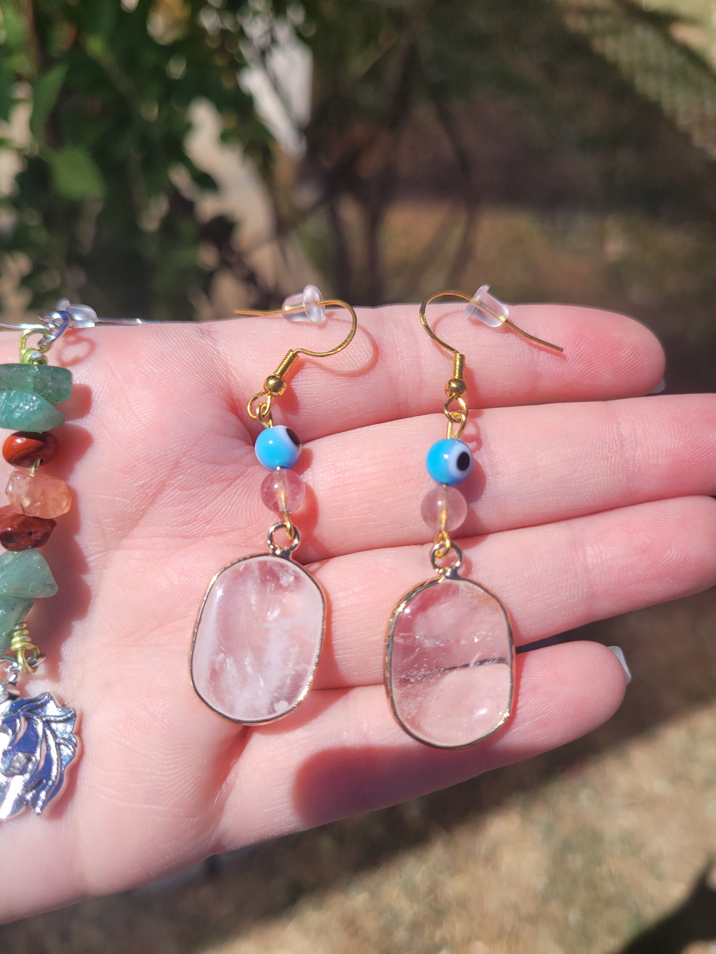 Clear Quartz Earring/ Bracelet set