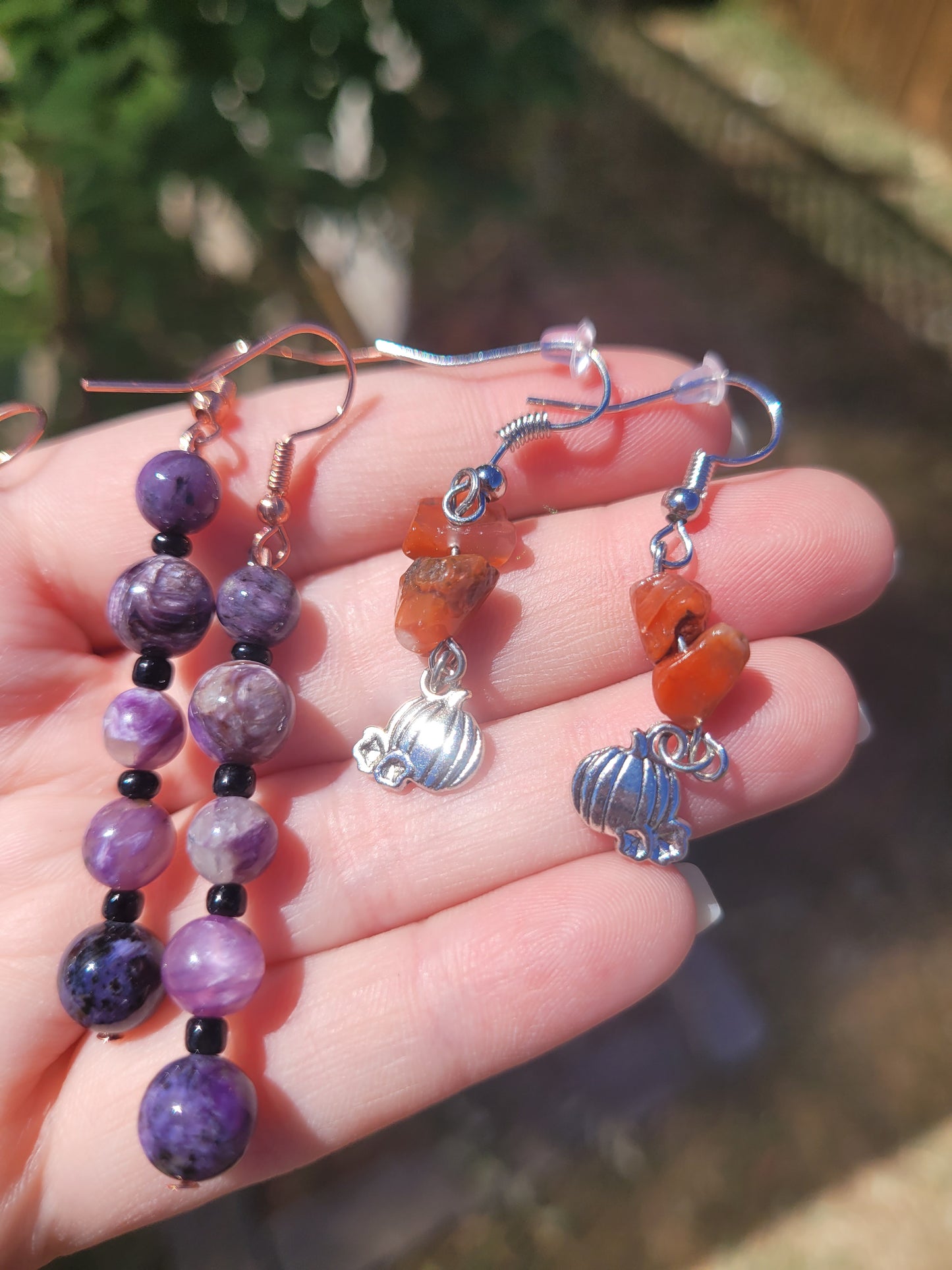 Chaorite earrings - copper