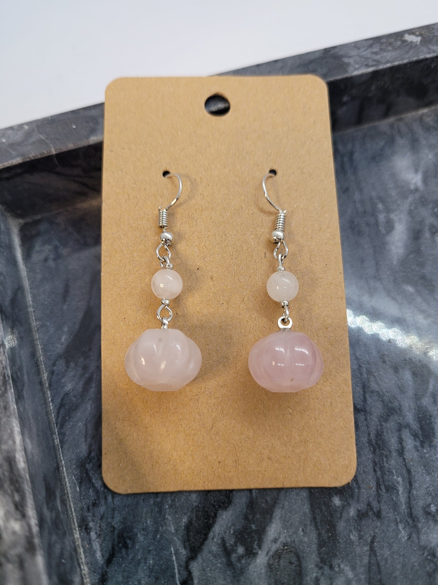 Rose Quartz Bracelet/ Earring Set - Handmade