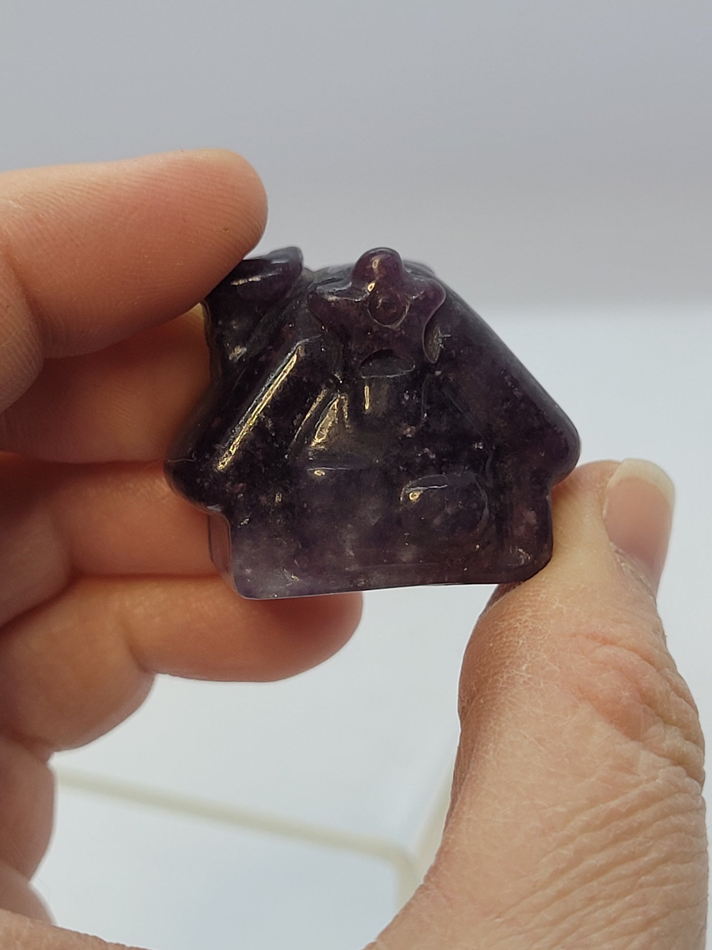 Small Lepidolite Gingerbread House carving