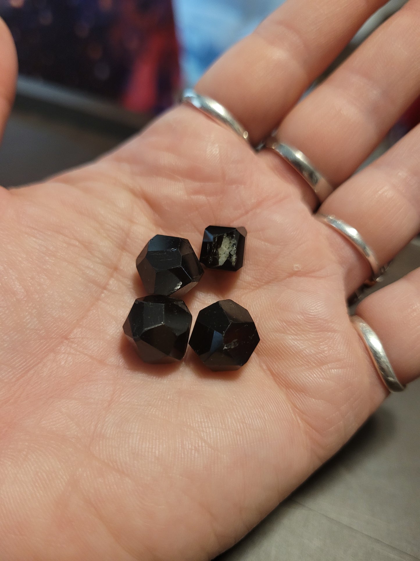 Faceted Black Tourmaline Gems - XS