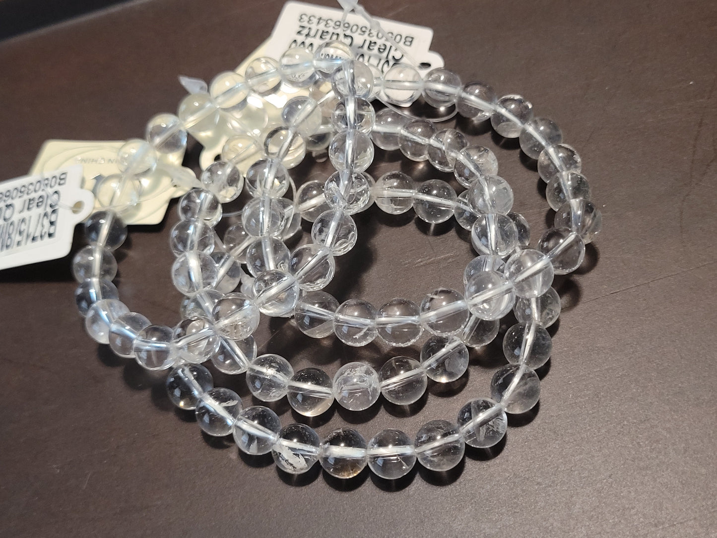 Amber/Clear Quartz Jewelry Set - Handmade