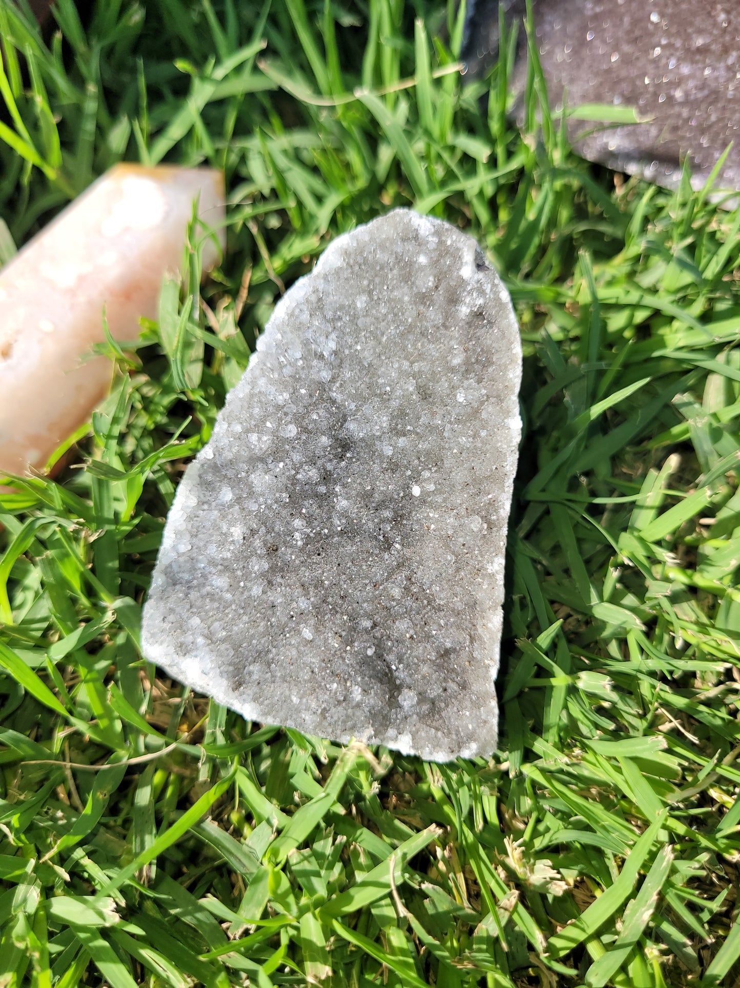 Black Amethyst Cut Base Geode - Small