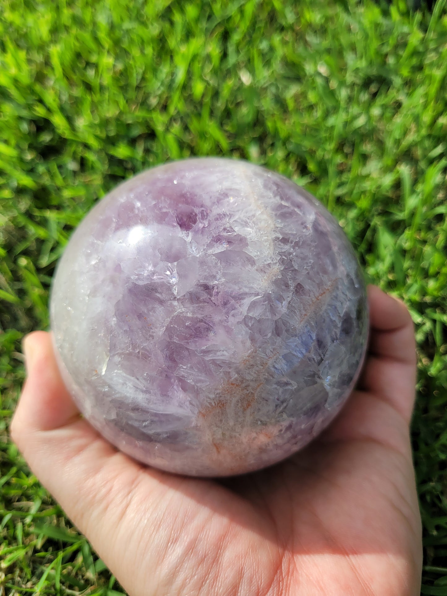 Amethyst Flower Agate Sphere - Large