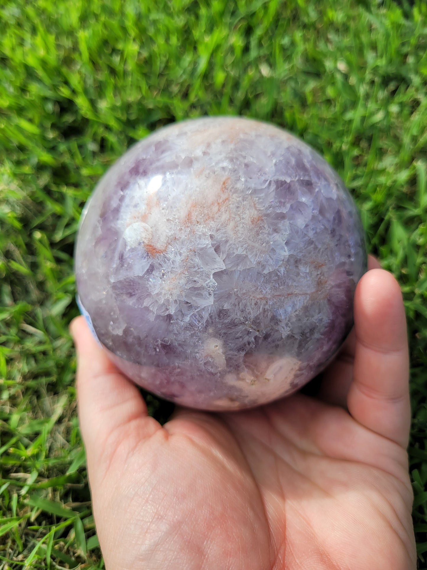 Amethyst Flower Agate Sphere - Large