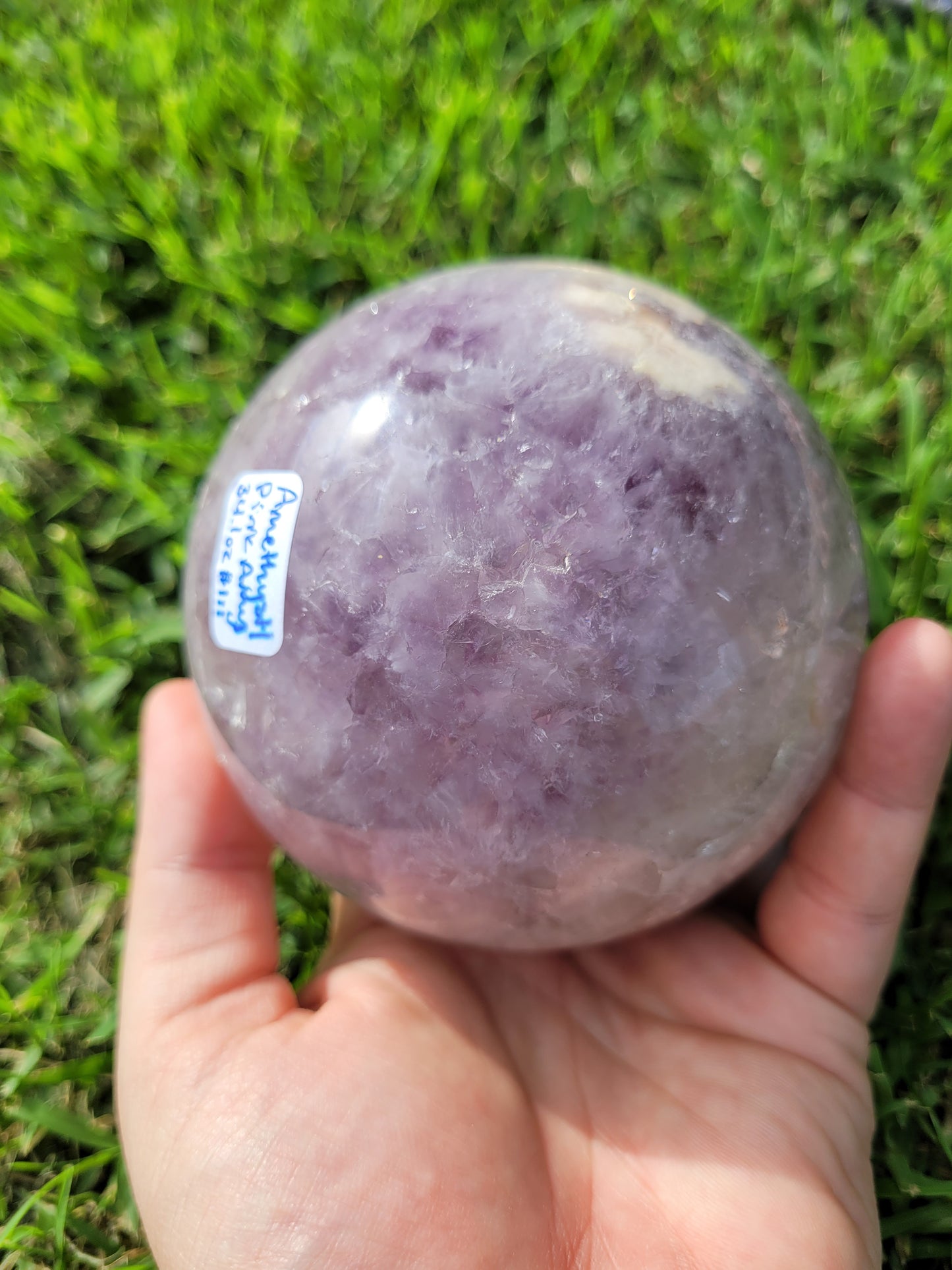 Amethyst Flower Agate Sphere - Large