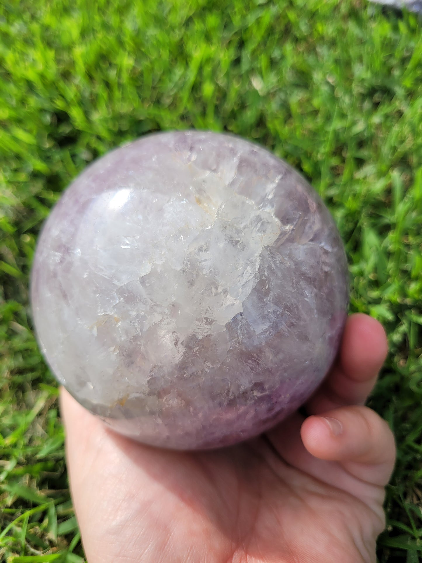 Amethyst Flower Agate Sphere - Large