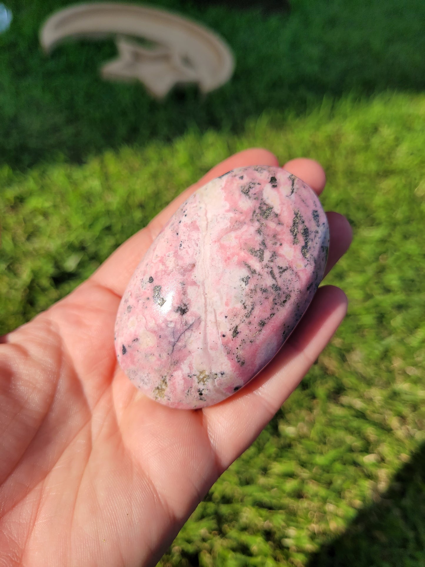 Peruvian Rhodonite Palm Stone