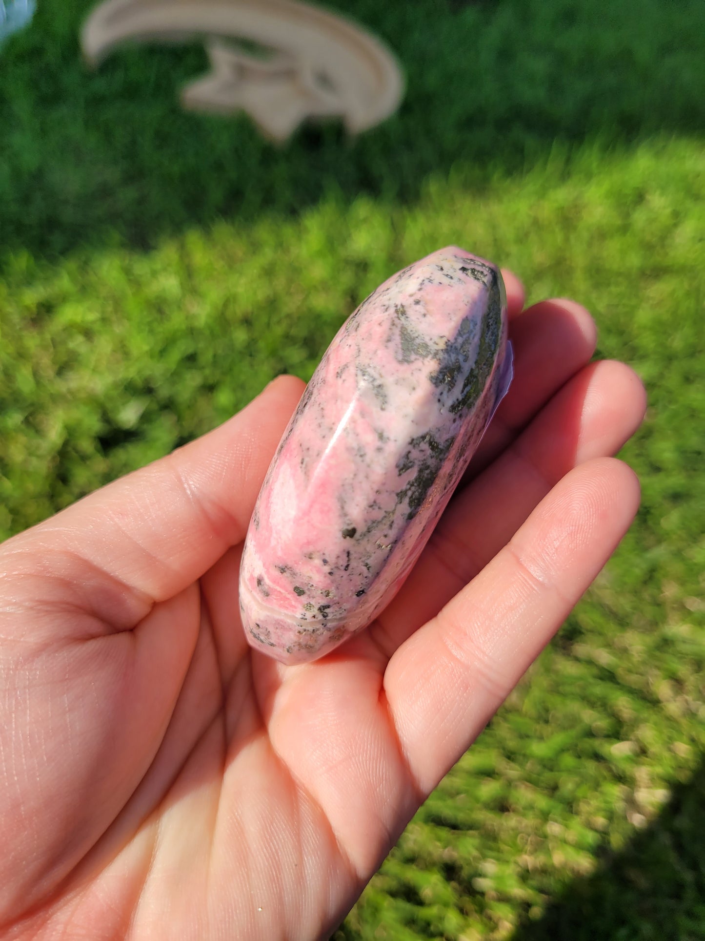 Peruvian Rhodonite Palm Stone