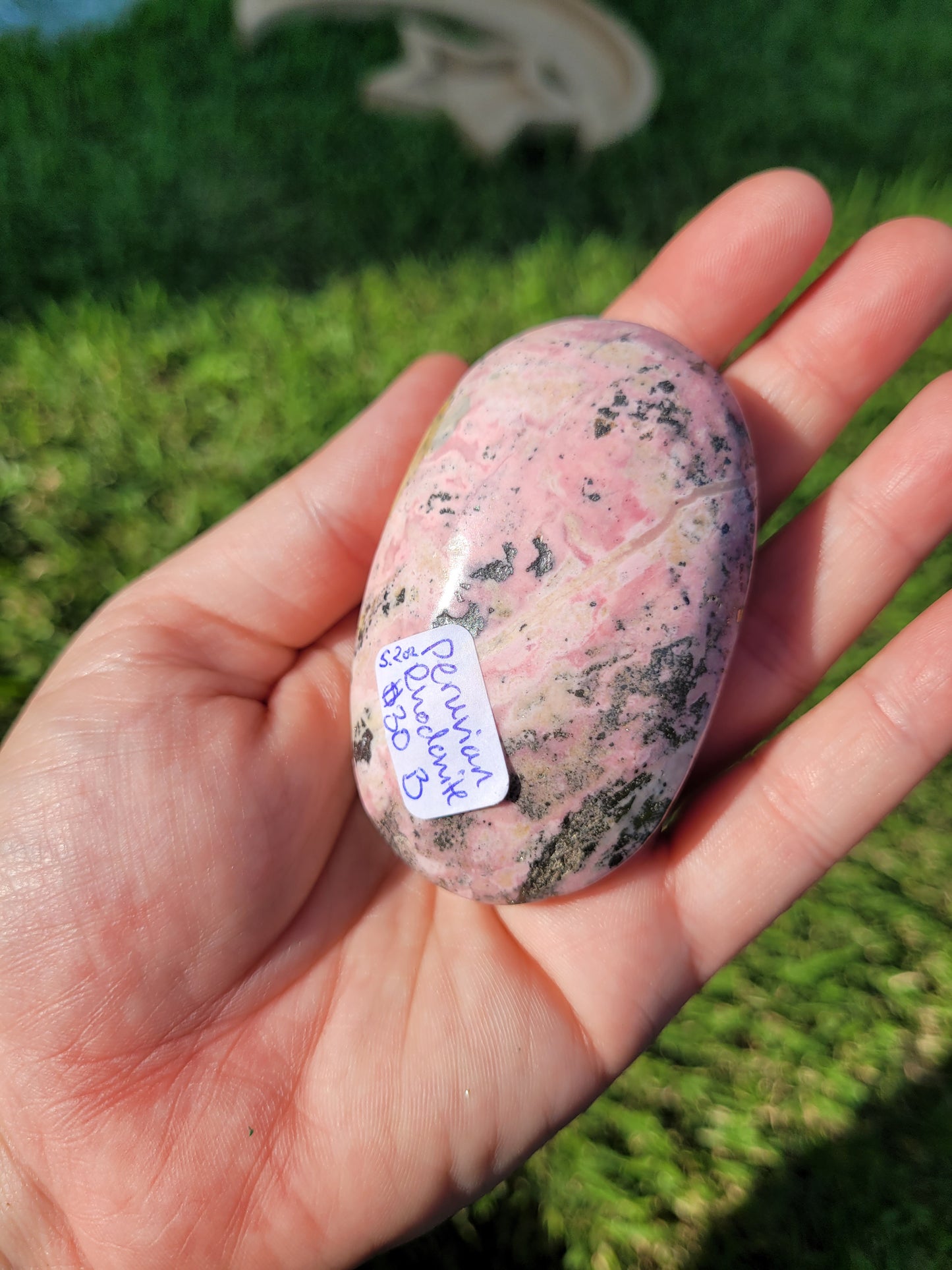 Peruvian Rhodonite Palm Stone