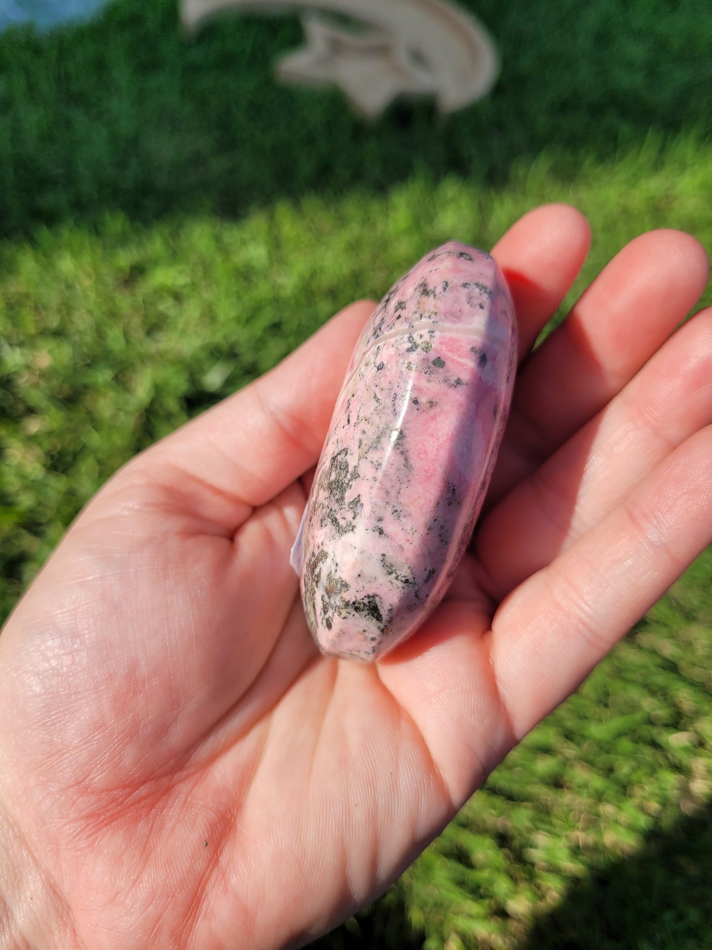 Peruvian Rhodonite Palm Stone