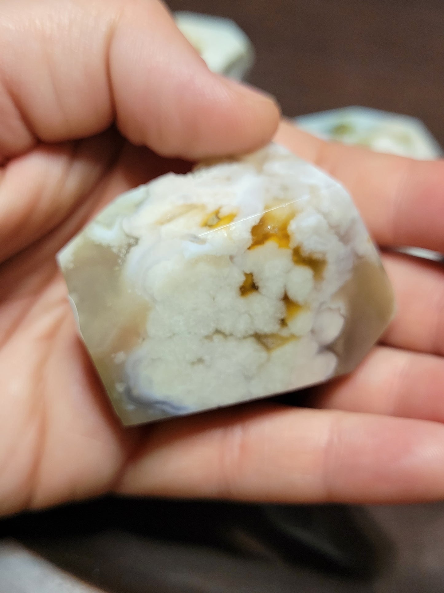 Blue/Cherry Flower Agate Freeforms