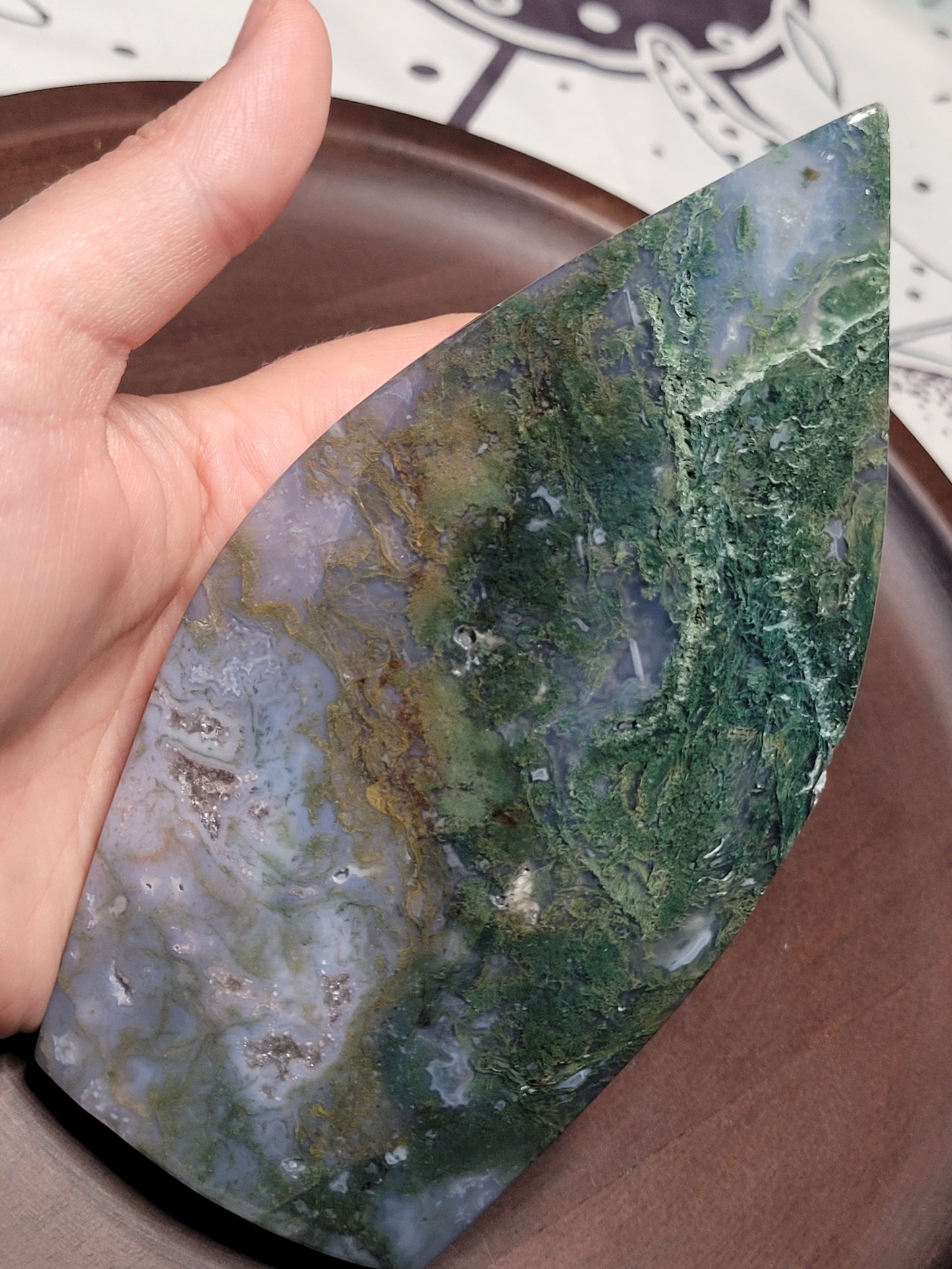 Moss Agate Teardrop Freeform