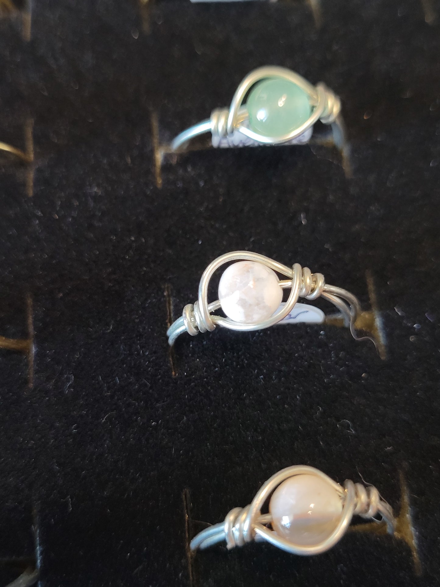 Gold & Silver Wire Wrapped Fidget Bead Rings