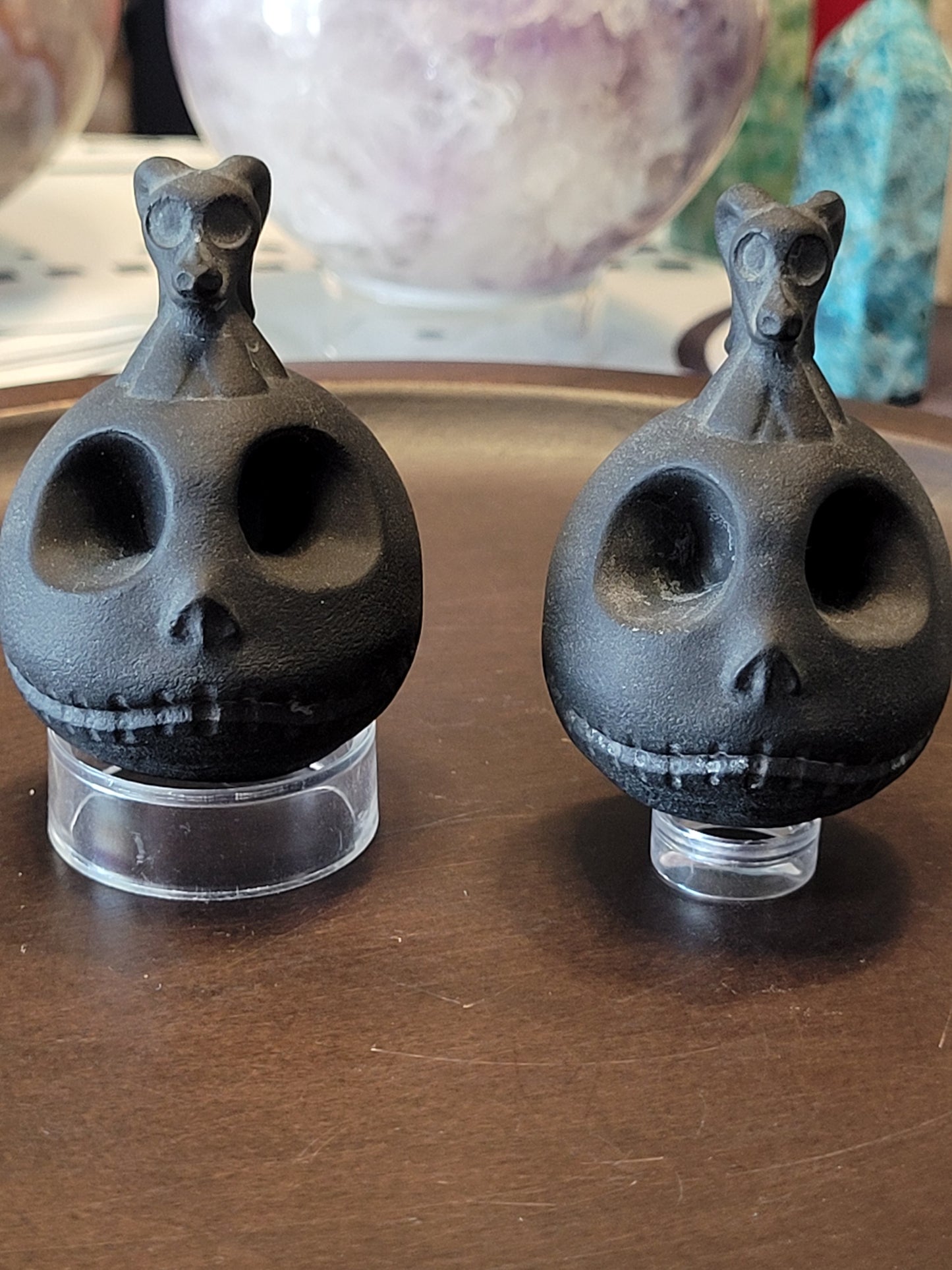 Matte Black Obsidian Jack & Zero Carving