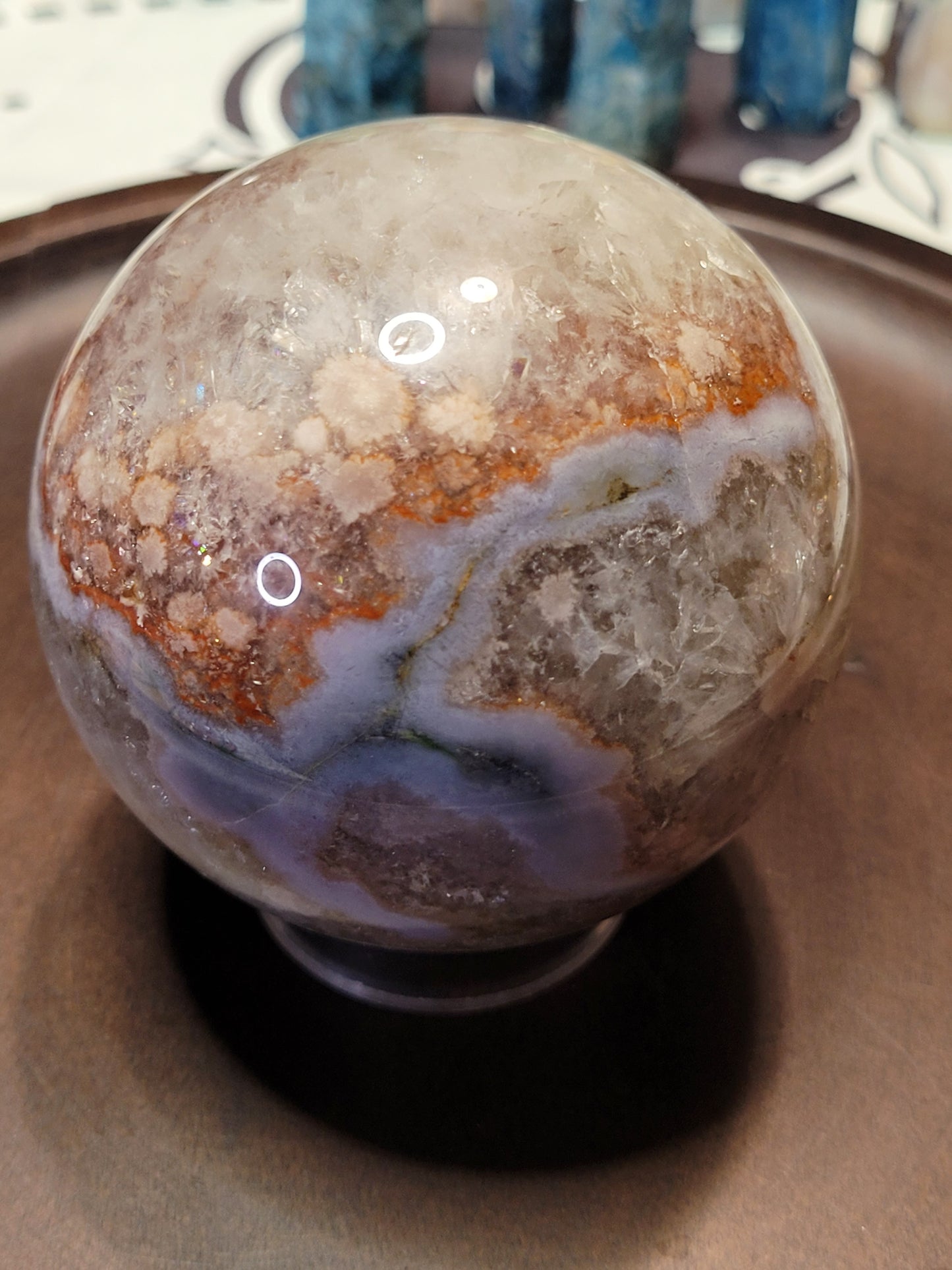 Cherry Flower Agate Spheres
