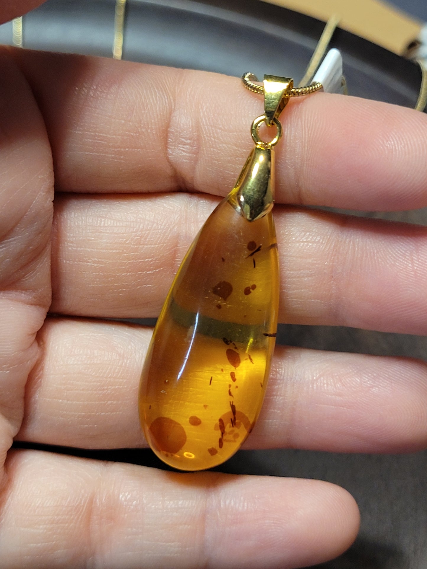 Amber Teardrop Necklace