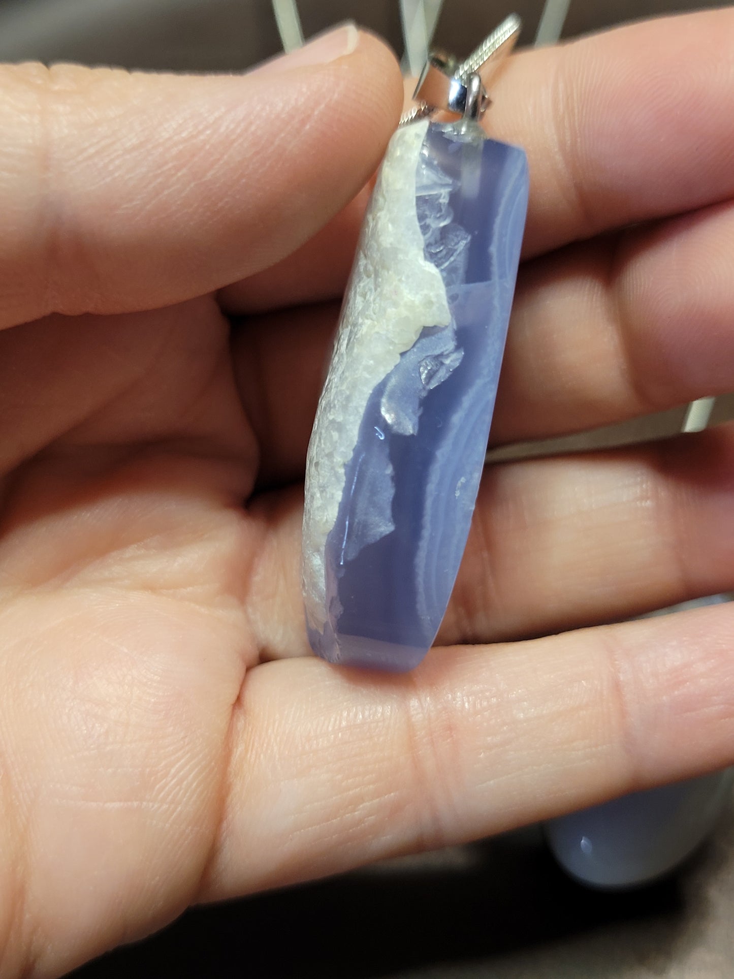 Blue Lace Agate Pendant Necklace