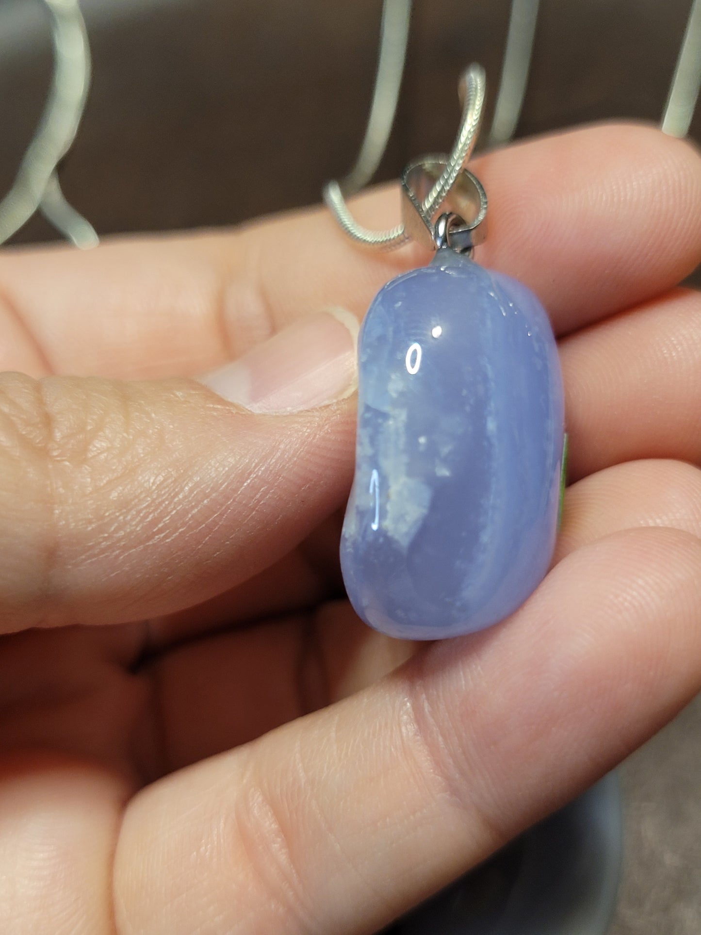 Blue Lace Agate Pendant Necklace