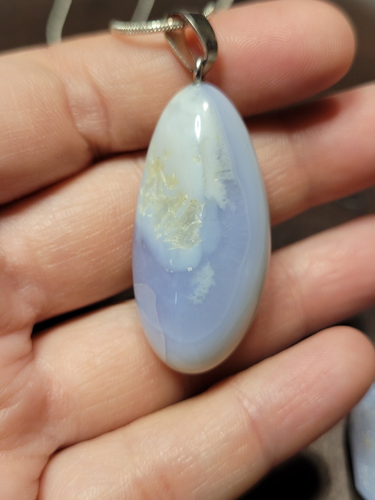 Blue Lace Agate Pendant Necklace