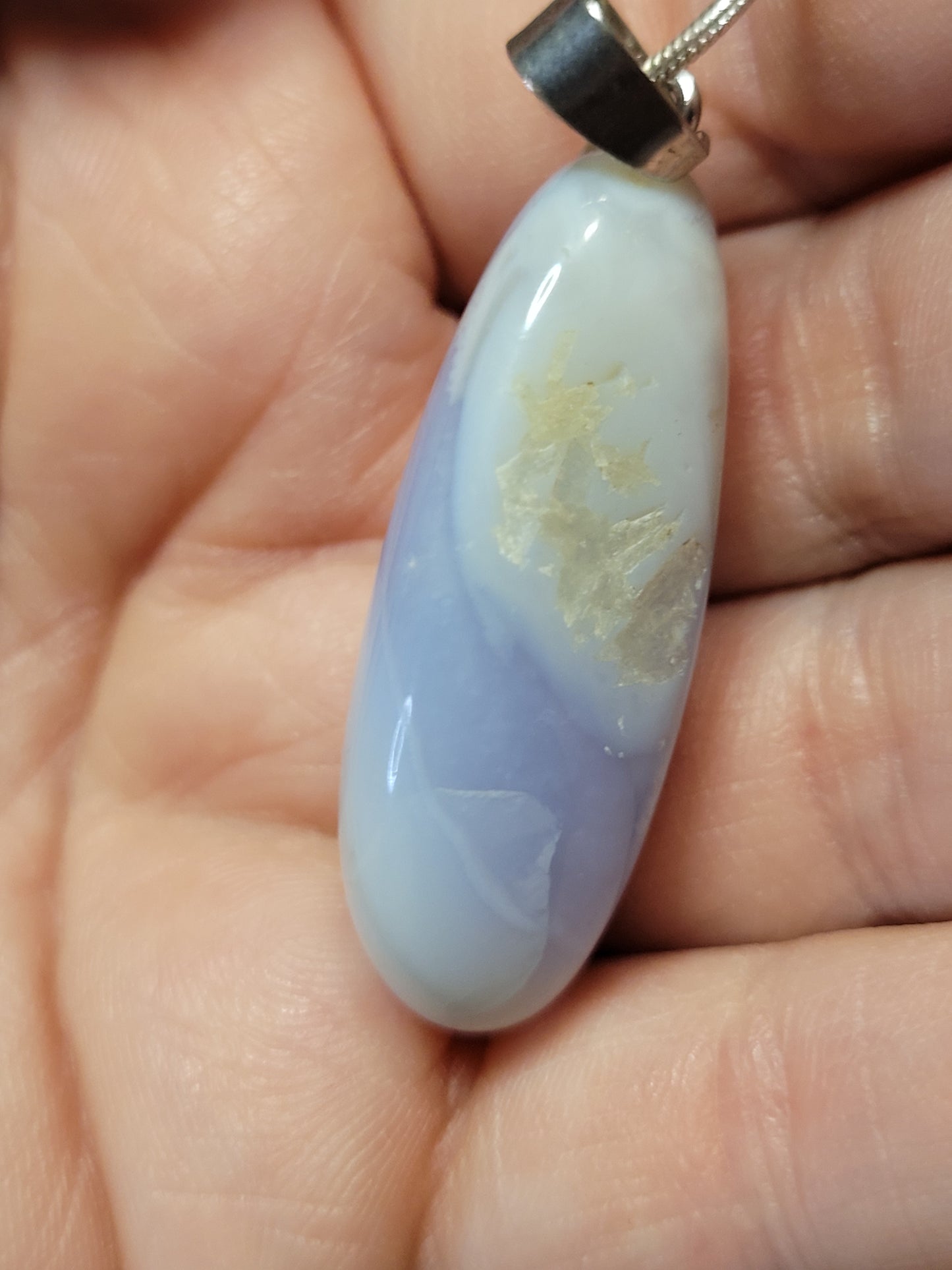 Blue Lace Agate Pendant Necklace