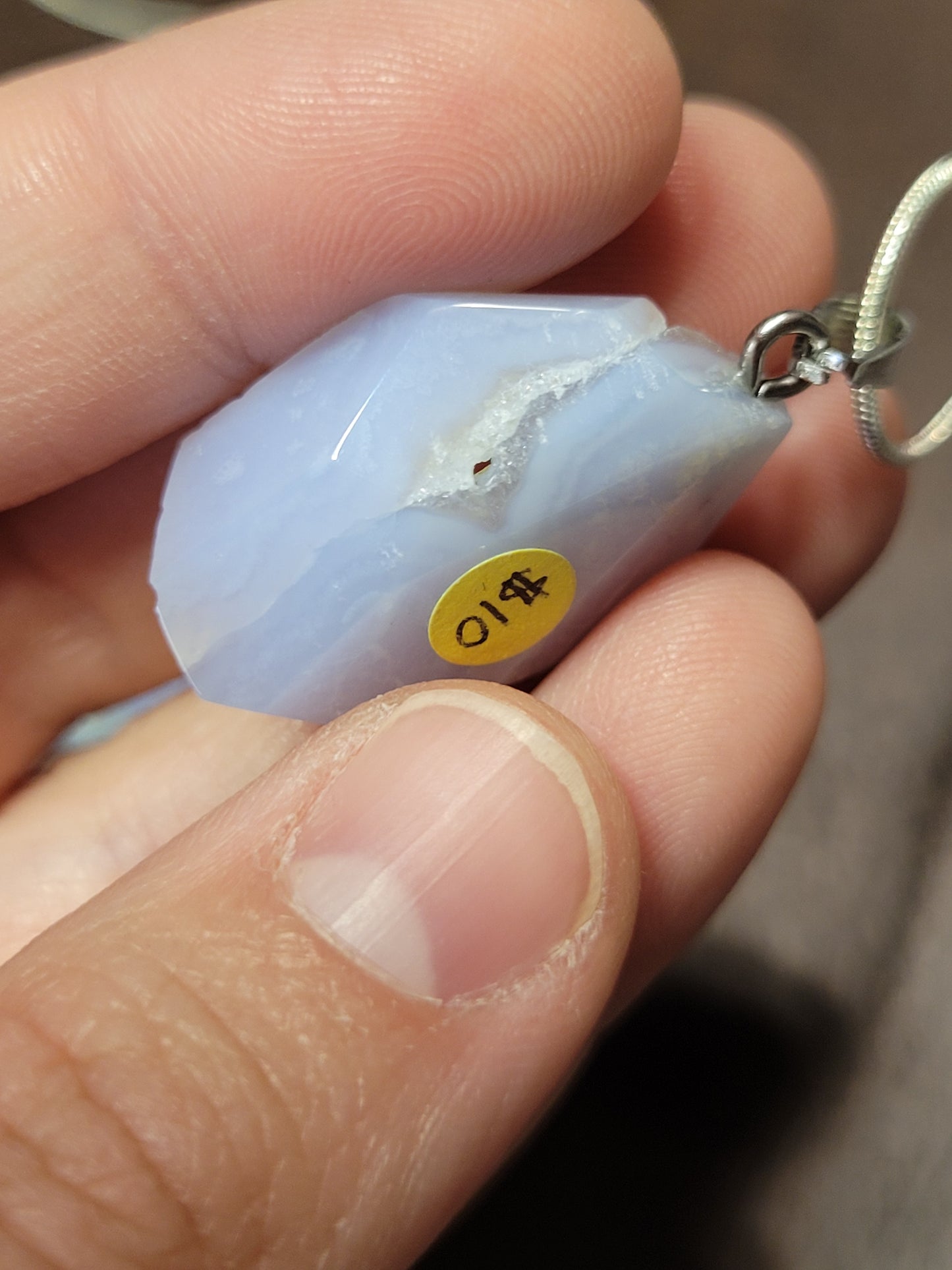 Blue Lace Agate Pendant Necklace