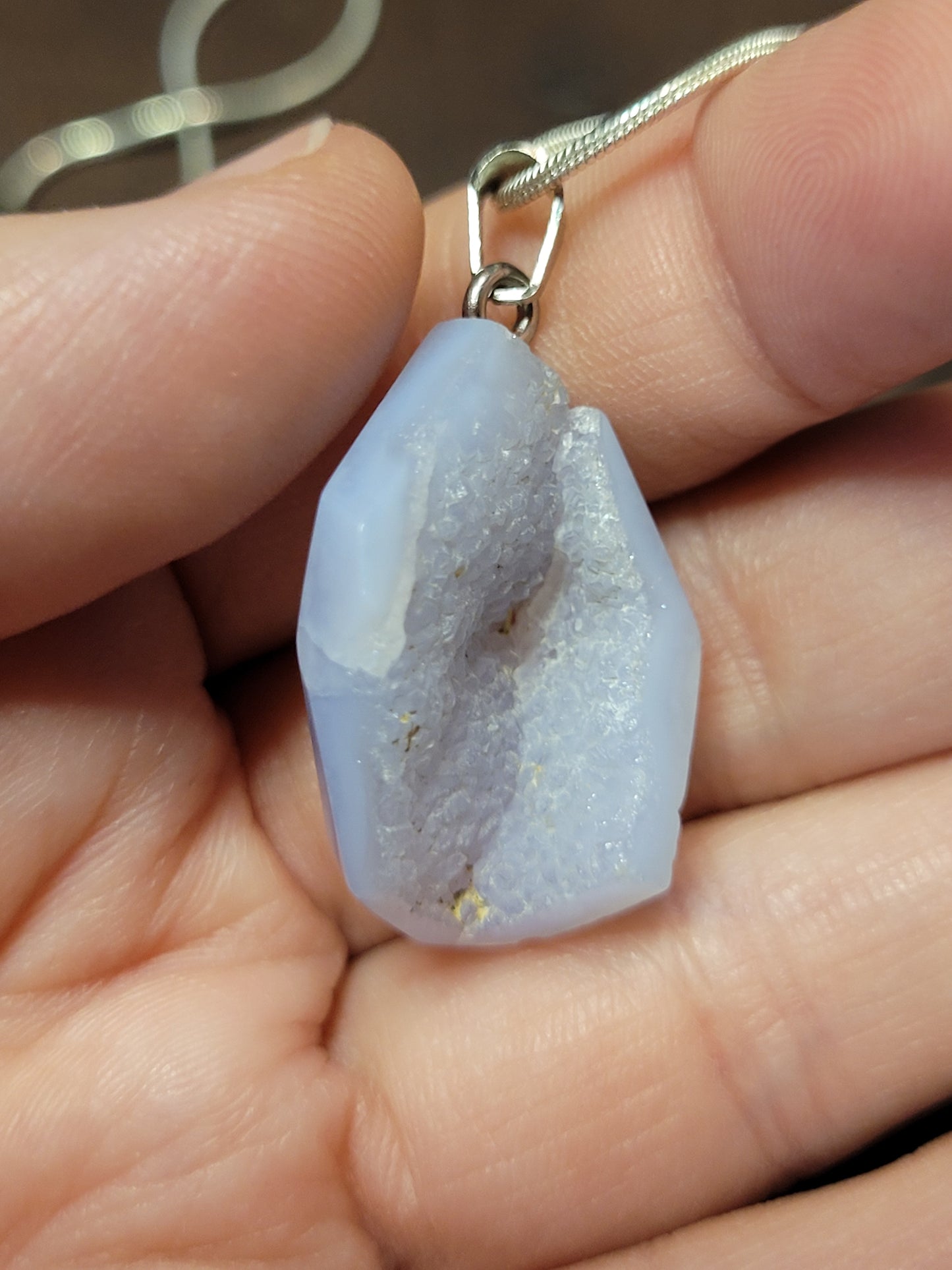 Blue Lace Agate Pendant Necklace