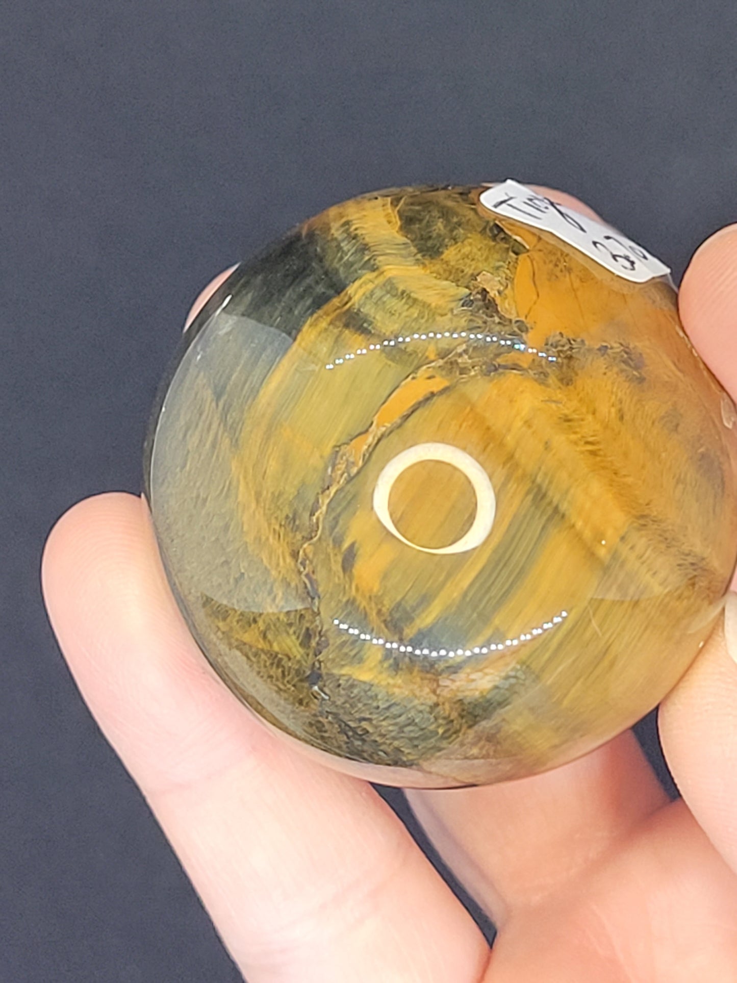 Blue/Yellow Tiger's Eye Sphere - misfit