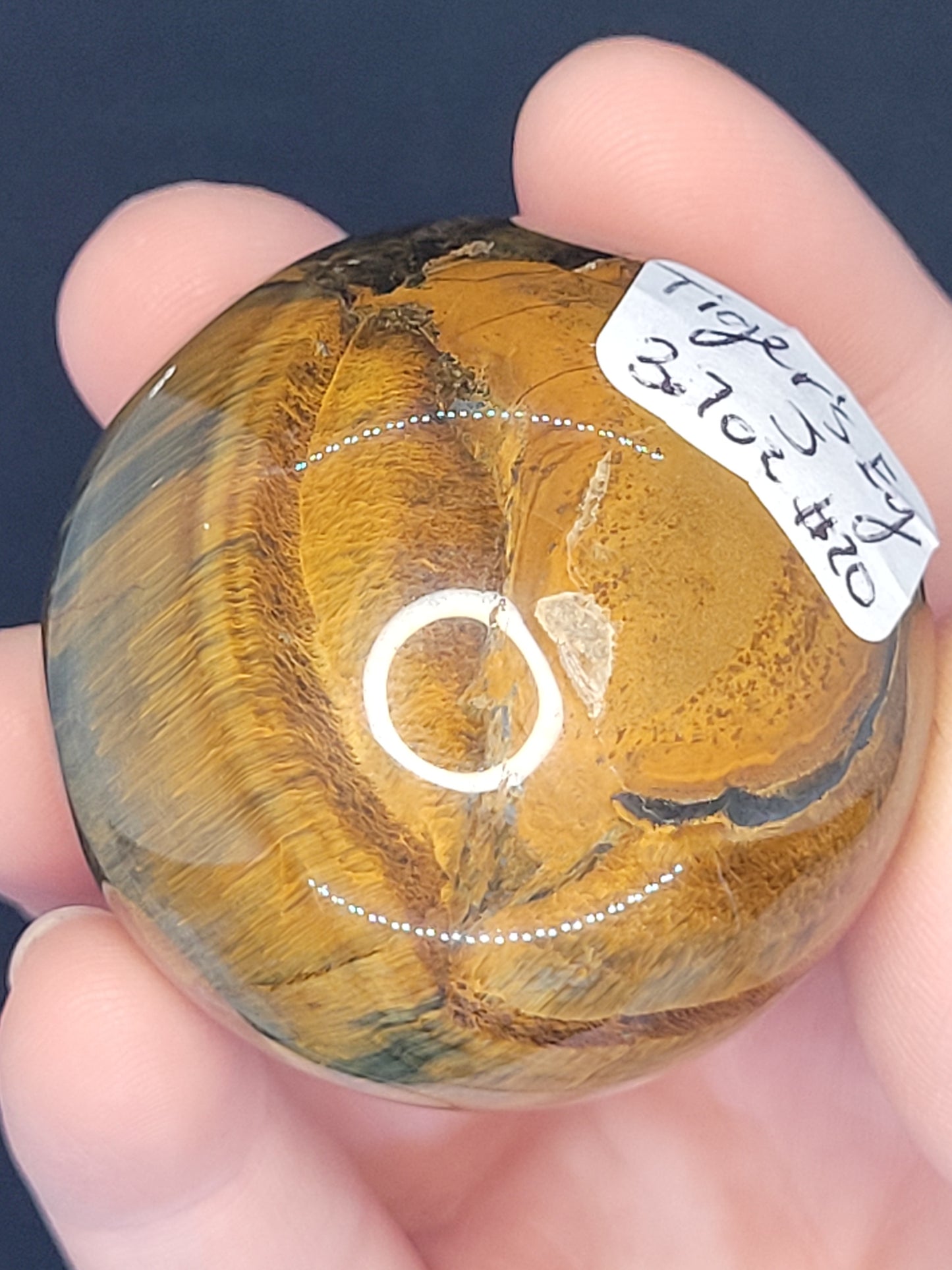 Blue/Yellow Tiger's Eye Sphere - misfit