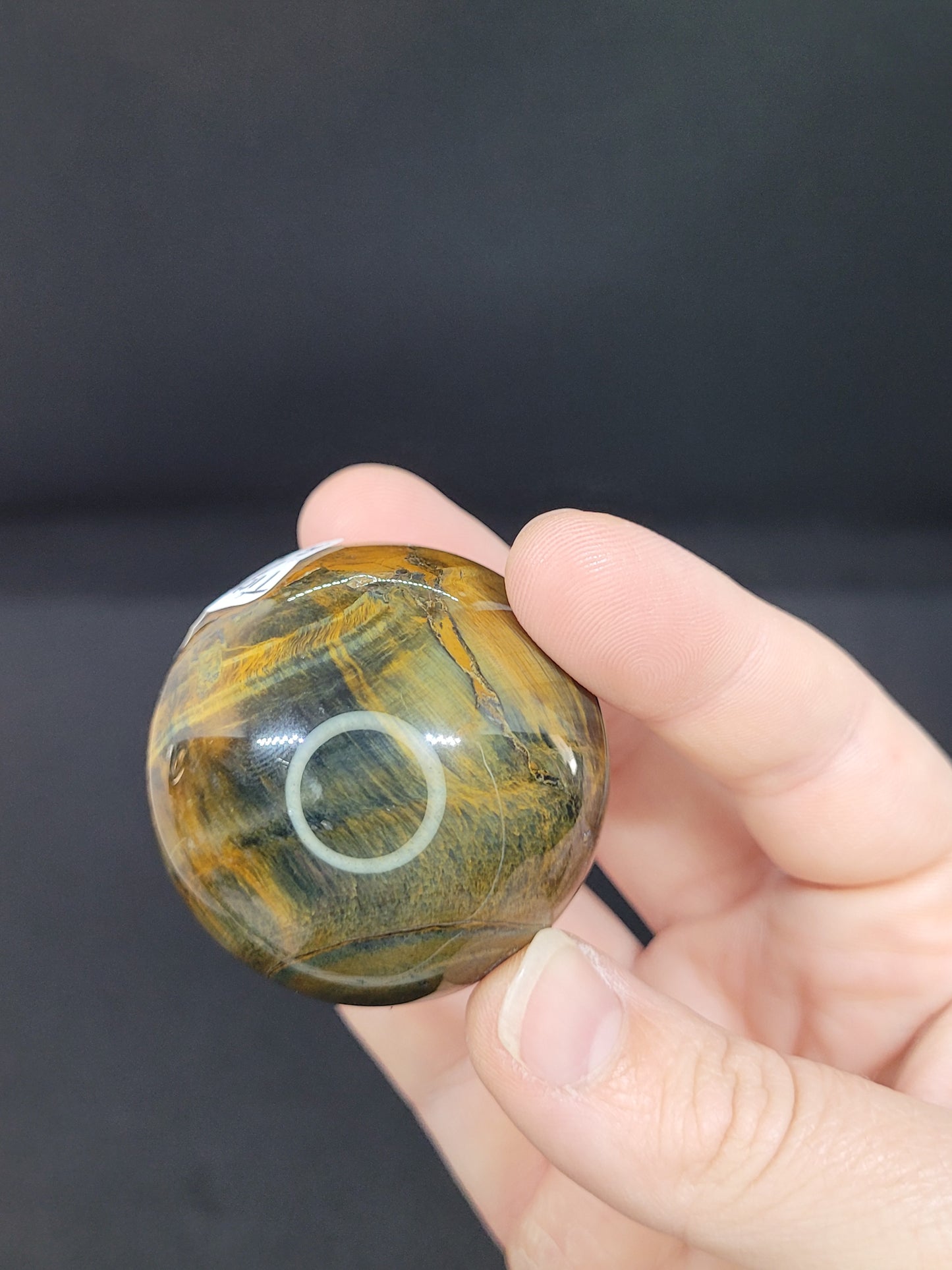 Blue/Yellow Tiger's Eye Sphere - misfit